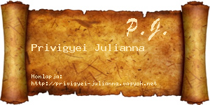 Privigyei Julianna névjegykártya